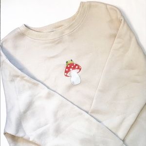 SHEIN| Women’s Mushroom Print Drop Shoulder Sweatshirt (cottage core)